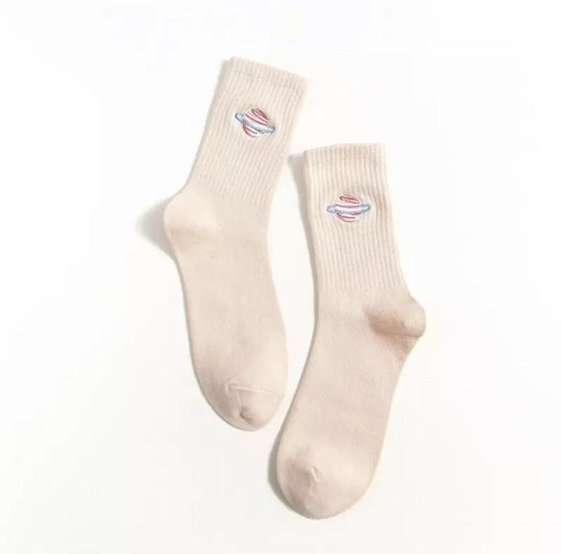 Planet Embroidered Socks 🪐 - Sour Puff Shop