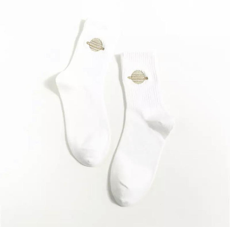Planet Embroidered Socks 🪐 - Sour Puff Shop