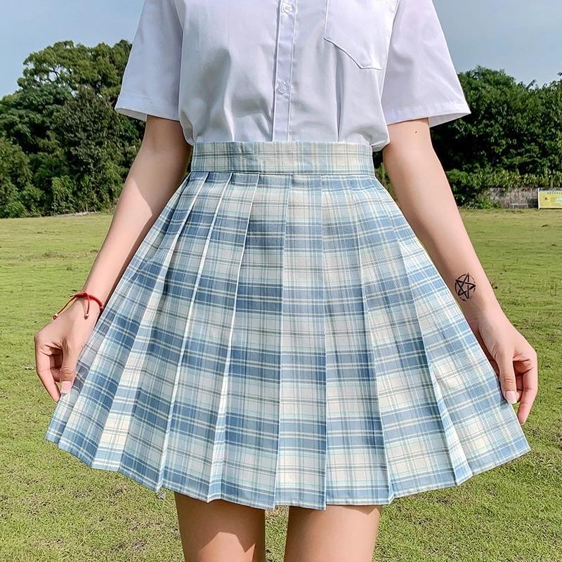 Preppa Pleated Kawaii Skirt Sour Puff Shop