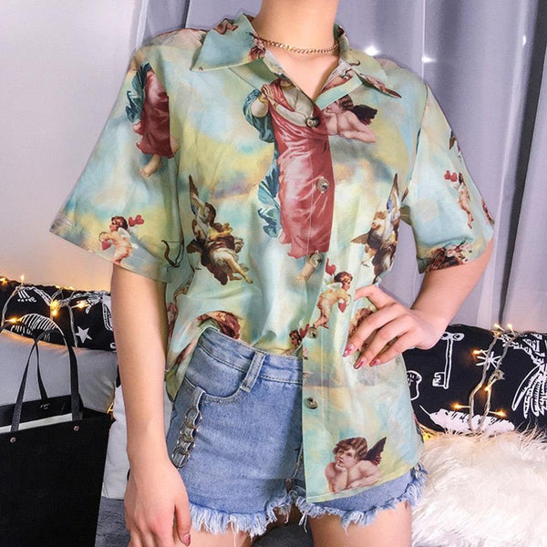 Angel Vintage Buttoned T-Shirt 💫