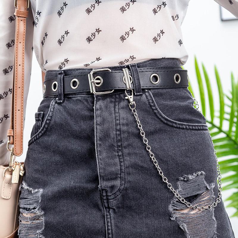 Faux Leather Chained Belt