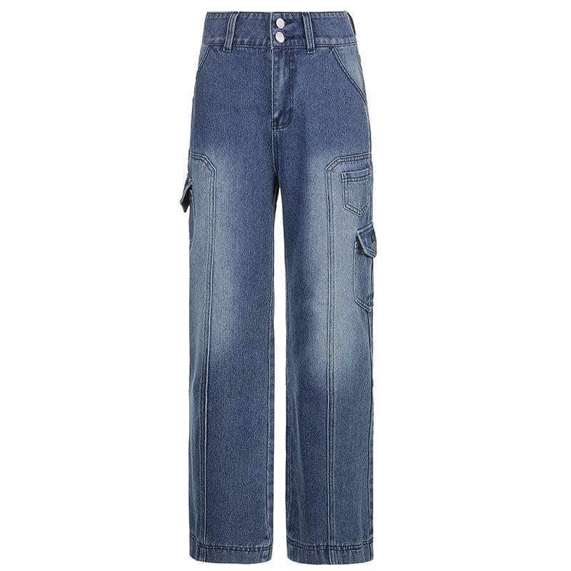 Faded Pocketed Y2K Jeans – Sour Puff Shop