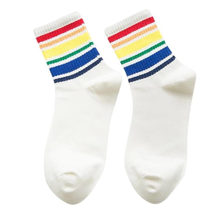 Rainbow striped socks - Cotton - Sour Puff Shop