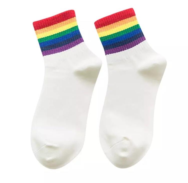 Rainbow striped socks - Sour Puff Shop