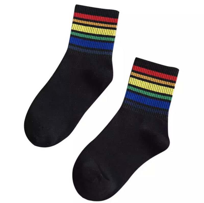 Rainbow striped socks - Sour Puff Shop