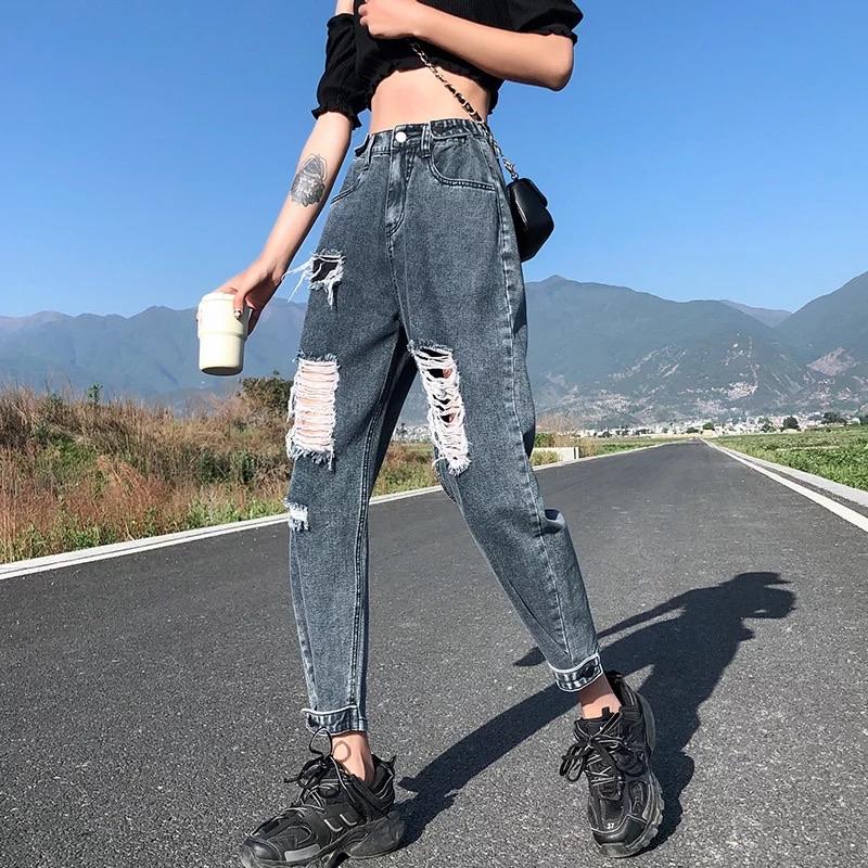 Ripped Distressed Mom Jeans ✨ - Sour Puff Shop
