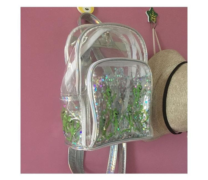 arizona mini clear backpack Sourpuff Alien Invasion Transparent Backpack -Sour Puff Shop