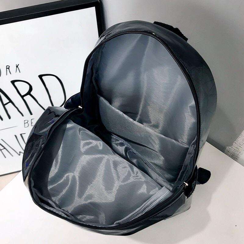 Silver geometric online backpack