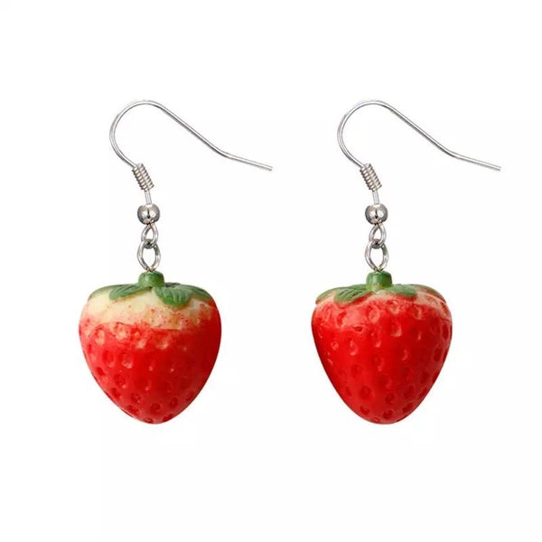 Strawberry Drop Earrings 🍓 - Sour Puff Shop