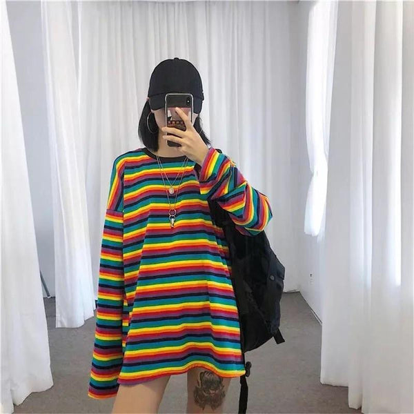 STRIPED SLEEVED SHIRT🌈 - Sour Puff Shop