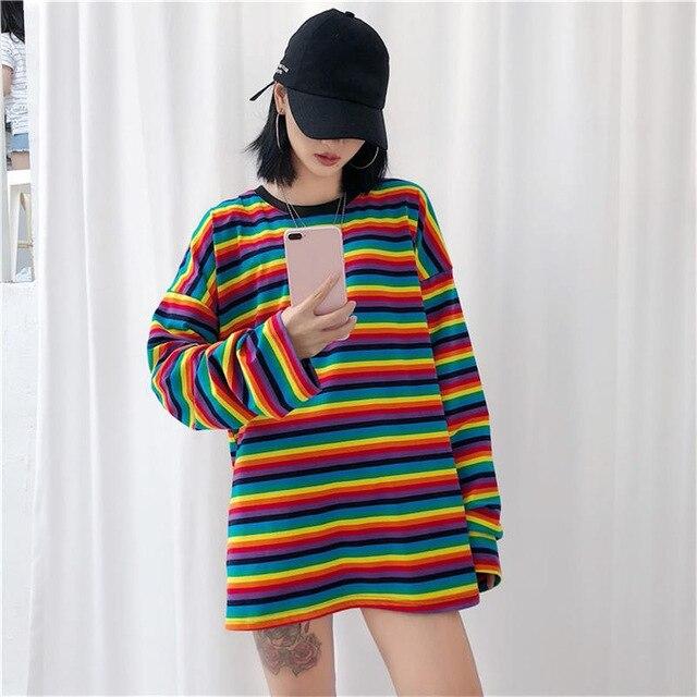 STRIPED SLEEVED SHIRT🌈 - Sour Puff Shop