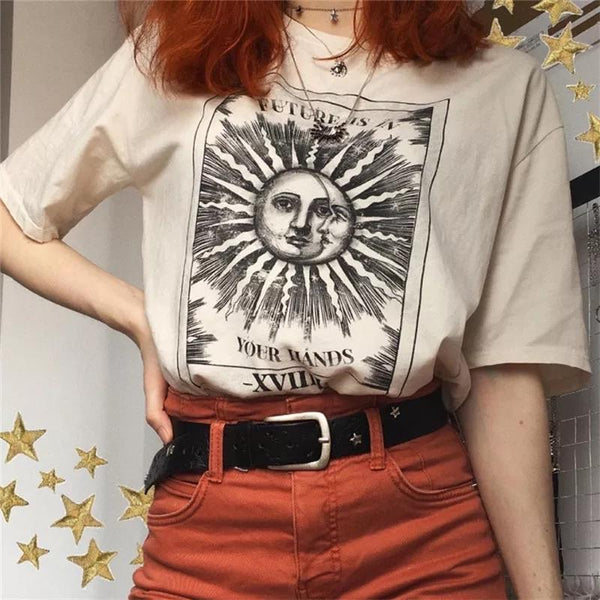 Tシャツ・カットソー SATUR Tarot Graphic Short Sleeve T-Shirt Cream Yellow MUSINSA | SATUR Taro graphic short-sleeved T-shirt cream yellow