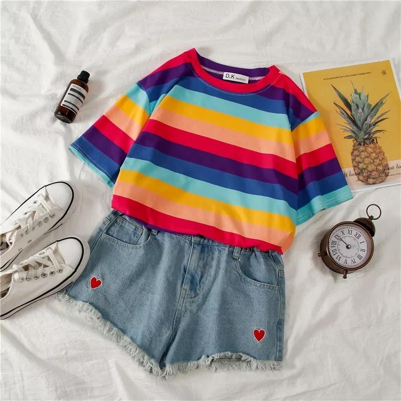 Vibrant Lola Striped T-Shirt 💜 - Sour Puff Shop