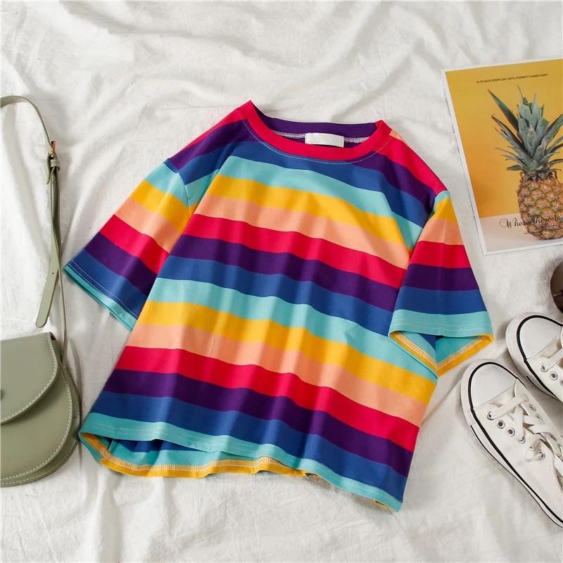 Vibrant Lola Striped T-Shirt 💜 - Sour Puff Shop